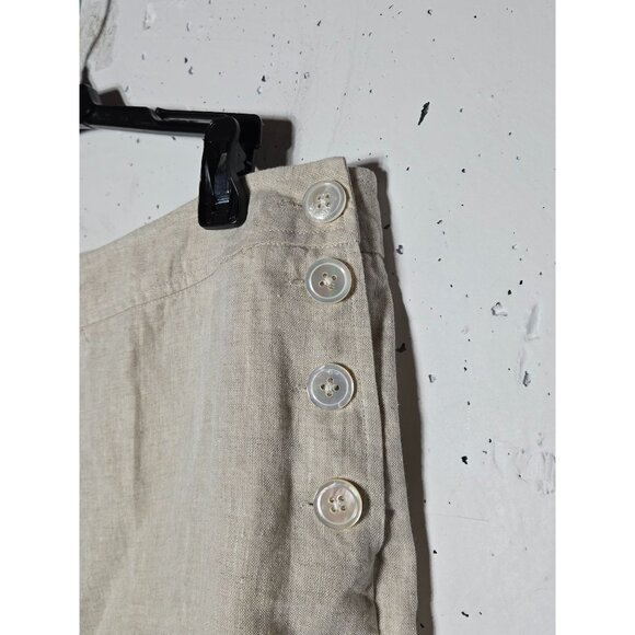 Lands End Womens 100% Linen Pants Size 12 Neutral Minimalist Breathable Coastal - Picture 9 of 13